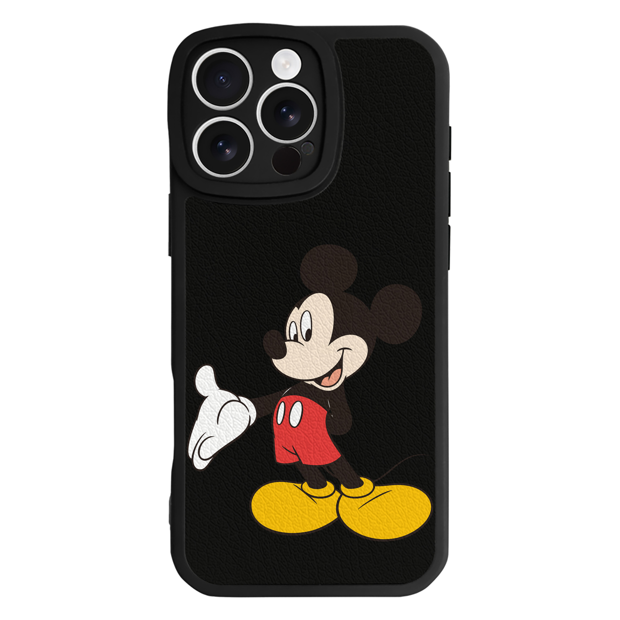 （画像用） ミッキーマウス Mickey Mouse 【iPhone 16シリーズ対応】シリコンスマホケース（レザー調） 材質：シリコン